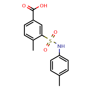 Chemical structure of 4-methyl-3-[(4-methylphenyl)sulfamoyl]benzoic acid , CAS 104941-65-3, AChemBlock AD268166
