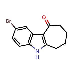 Chemical structure of 2-Bromo-6,7,8,9-tetrahydrocyclohepta[b]indol-10(5H)-one , CAS 1202769-01-4, AChemBlock AD268185