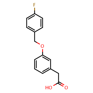 Chemical structure of 2-(3-((4-Fluorobenzyl)oxy)phenyl)acetic acid , CAS 125721-49-5, AChemBlock AD268198