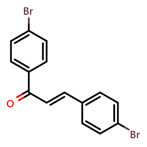Chemical structure of (E)-1,3-Bis(4-bromophenyl)prop-2-en-1-one , CAS 126443-21-8, AChemBlock AD268200