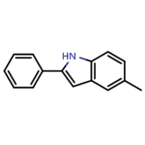 Chemical structure of 5-Methyl-2-phenyl-1H-indole , CAS 13228-36-9, AChemBlock AD268205