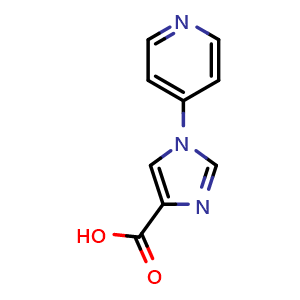 Chemical structure of 1-(Pyridin-4-yl)-1H-imidazole-4-carboxylic acid , CAS 1339544-04-5, AChemBlock AD268206