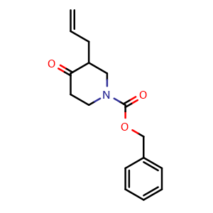Chemical structure of Benzyl 3-allyl-4-oxopiperidine-1-carboxylate , CAS 140211-12-7, AChemBlock AD268213