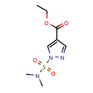 Chemical structure of Ethyl 1-(dimethylsulfamoyl)pyrazole-4-carboxylate , CAS 1431873-19-6, AChemBlock AD268217