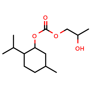 Chemical structure of 2-Hydroxypropyl (5-methyl-2-propan-2-ylcyclohexyl) carbonate , CAS 156324-82-2, AChemBlock AD268231