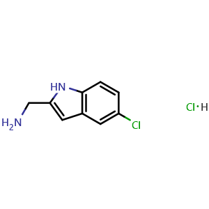 Chemical structure of (5-Chloro-1H-indol-2-yl)methanamine hydrochloride , CAS 1588440-91-8, AChemBlock AD268235