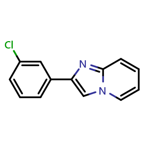 Chemical structure of 2-(3-Chlorophenyl)imidazo[1,2-a]pyridine , CAS 158959-20-7, AChemBlock AD268236