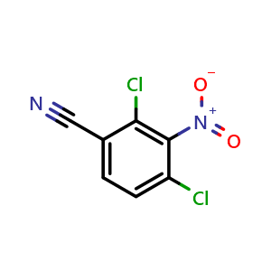 Chemical structure of 2,4-Dichloro-3-nitrobenzonitrile , CAS 16319-06-5, AChemBlock AD268243