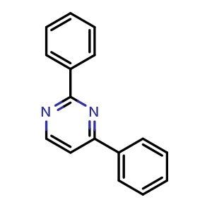 Chemical structure of 2,4-Diphenylpyrimidine , CAS 25095-48-1, AChemBlock AD268290