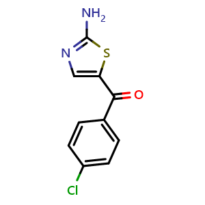 Chemical structure of (2-Aminothiazol-5-yl)(4-chlorophenyl)methanone , CAS 27053-24-3, AChemBlock AD268297