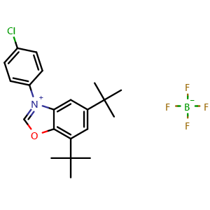 Chemical structure of 5,7-Di-tert-Butyl-3-(4-chlorophenyl)benzo[d]oxazol-3-ium tetrafluoroborate , CAS 2750161-88-5, AChemBlock AD268298