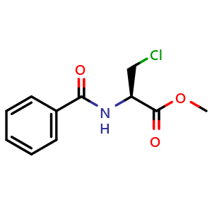 Chemical structure of (R)-Methyl 2-benzamido-3-chloropropanoate , CAS 27748-58-9, AChemBlock AD268300