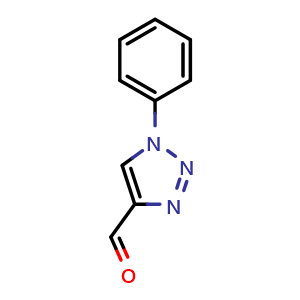 Chemical structure of 1-Phenyl-1H-1,2,3-triazole-4-carbaldehyde , CAS 34296-51-0, AChemBlock AD268312