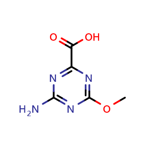 Chemical structure of 4-Amino-6-methoxy-1,3,5-triazine-2-carboxylic acid , CAS 371199-48-3, AChemBlock AD268318