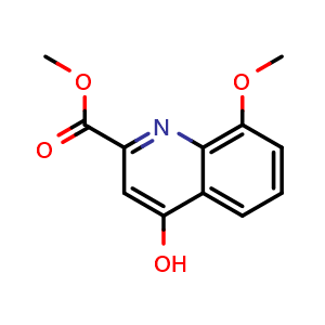 Chemical structure of Methyl 4-hydroxy-8-methoxyquinoline-2-carboxylate , CAS 4008-46-2, AChemBlock AD268323