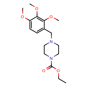 Chemical structure of Ethyl 4-(2,3,4-trimethoxybenzyl)piperazine-1-carboxylate , CAS 53531-01-4, AChemBlock AD268345