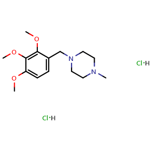 Chemical structure of 1-methyl-4-(2,3,4-trimethoxybenzyl)piperazine dihydrochloride , CAS 53960-20-6, AChemBlock AD268347