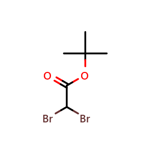 Chemical structure of tert-Butyl 2,2-dibromoacetate , CAS 69713-21-9, AChemBlock AD268367