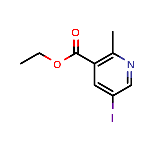 Chemical structure of Ethyl 5-iodo-2-methylnicotinate , CAS 847026-73-7, AChemBlock AD268384