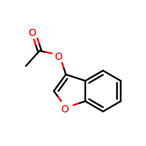 Chemical structure of Benzofuran-3-yl acetate , CAS 93680-80-9, AChemBlock AD268403