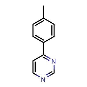 Chemical structure of 4-(4-methylphenyl)pyrimidine , CAS 99984-58-4, AChemBlock AD268412