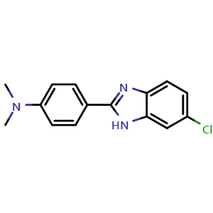 Chemical structure of 4-(6-chloro-1H-benzimidazol-2-yl)-N,N-dimethylaniline , CAS 1030574-44-7, AChemBlock AD268414