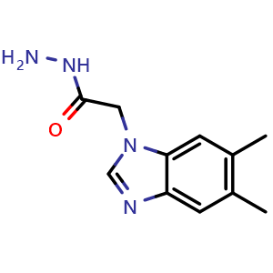 Chemical structure of 2-(5,6-Dimethyl-1H-benzimidazol-1-yl)acetohydrazide , CAS 107902-99-8, AChemBlock AD268416
