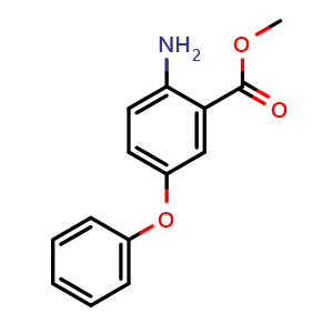 Chemical structure of Methyl 2-amino-5-phenoxybenzoate , CAS 1100393-44-9, AChemBlock AD268417
