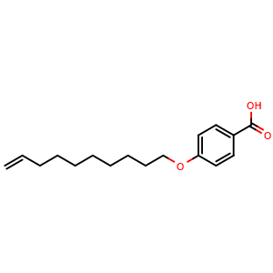 Chemical structure of 4-(Dec-9-en-1-yloxy)benzoic acid , CAS 115595-31-8, AChemBlock AD268420