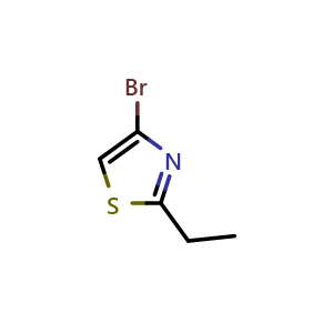 Chemical structure of 4-Bromo-2-ethylthiazole , CAS 120258-27-7, AChemBlock AD268423