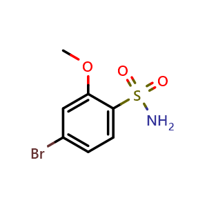 Chemical structure of 4-Bromo-2-methoxybenzene-1-sulfonamide , CAS 1206143-12-5, AChemBlock AD268424