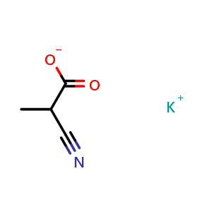Chemical structure of Potassium 2-cyanopropanoate , CAS 1266802-94-1, AChemBlock AD268427