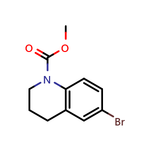 Chemical structure of 6-Bromo-3,4-dihydro-2H-quinoline-1-carboxylic acid methyl ester , CAS 139525-70-5, AChemBlock AD268433