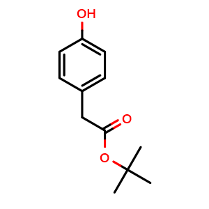 Chemical structure of tert-Butyl 2-(4-hydroxyphenyl)acetate , CAS 16010-88-1, AChemBlock AD268438