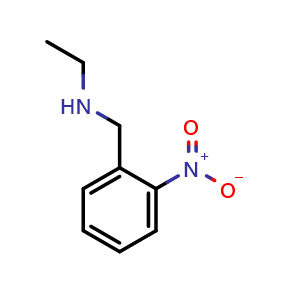 Chemical structure of Ethyl[(2-nitrophenyl)methyl]amine , CAS 186797-08-0, AChemBlock AD268444