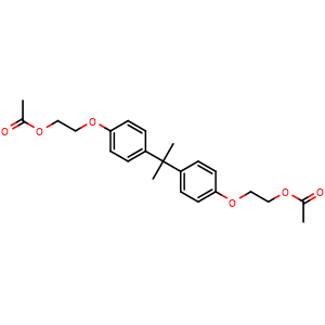 Chemical structure of 2,2'-[(1-Methylethylidene)bis(4,1-phenyleneoxy)]bisethyl diacetate , CAS 19224-29-4, AChemBlock AD268449