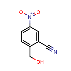 Chemical structure of 2-(Hydroxymethyl)-5-nitrobenzonitrile , CAS 1956341-18-6, AChemBlock AD268451