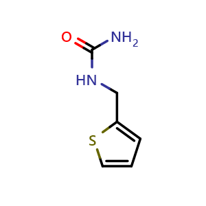 Chemical structure of 1-(Thiophen-2-ylmethyl)urea , CAS 219539-12-5, AChemBlock AD268459