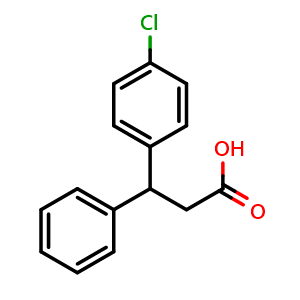 Chemical structure of 3-(4-Chlorophenyl)-3-phenylpropanoic acid , CAS 21998-30-1, AChemBlock AD268460
