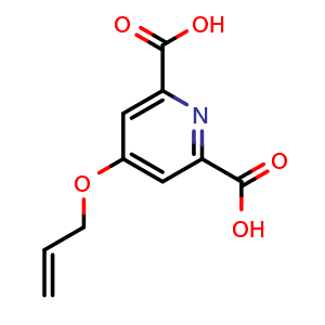 Chemical structure of 4-(Allyloxy)pyridine-2,6-dicarboxylic acid , CAS 220616-66-0, AChemBlock AD268461