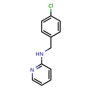 Chemical structure of 2-(p-Chlorobenzyl)amino-pyridine , CAS 22881-33-0, AChemBlock AD268464