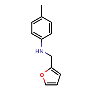 Chemical structure of N-(Furan-2-ylmethyl)-4-methylaniline , CAS 3139-27-3, AChemBlock AD268473