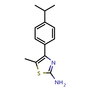 Chemical structure of 4-(4-Isopropylphenyl)-5-methyl-1,3-thiazol-2-amine , CAS 438218-20-3, AChemBlock AD268481