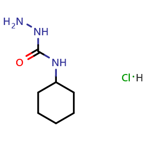 Chemical structure of N-Cyclohexylhydrazinecarboxamide hydrochloride , CAS 35578-85-9, AChemBlock AD268482