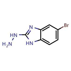 Chemical structure of 5-Bromo-2-hydrazino-1H-benzimidazole , CAS 54303-63-8, AChemBlock AD268483