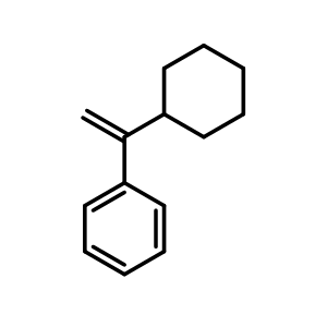 Chemical structure of (1-Cyclohexylvinyl)benzene , CAS 5700-44-7, AChemBlock AD268486