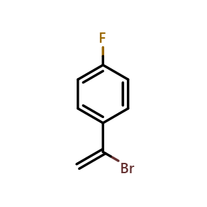Chemical structure of 1-(1-bromoethenyl)-4-fluorobenzene , CAS 71783-51-2, AChemBlock AD268497