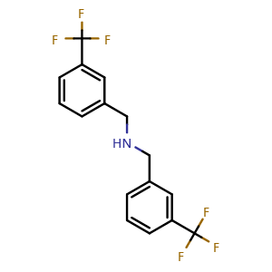 Chemical structure of Bis({3-(trifluoromethyl)phenylmethyl})amine , CAS 863763-65-9, AChemBlock AD268507