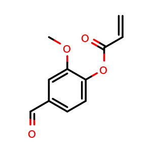 Chemical structure of 4-Formyl-2-methoxyphenyl acrylate , CAS 881994-33-8, AChemBlock AD268508