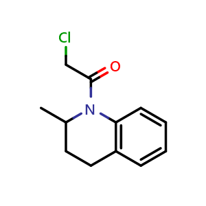 Chemical structure of 2-Chloro-1-(2-methyl-1,2,3,4-tetrahydroquinolin-1-yl)ethan-1-one , CAS 99435-01-5, AChemBlock AD268514